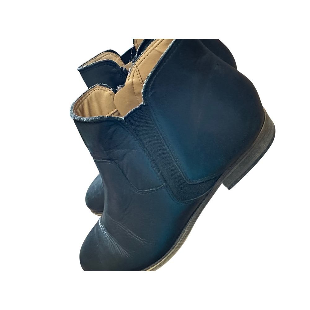 Black Leather Side Zip Chelsea Ankle Boots Women's Fashion Footwear size‎ 8.5 - Picture 7 of 10